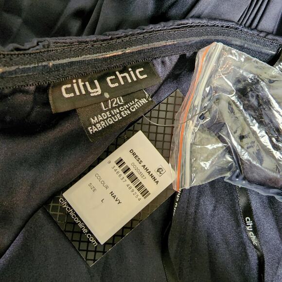 NWT City Chic Dress Ahana Navy L = 20 = 2X - Picture 7 of 7